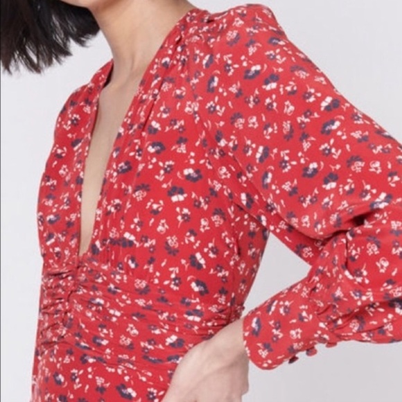 Veronica Bears Floral Red Long Sleeve Marion Dress. Size 4 - Picture 2 of 16